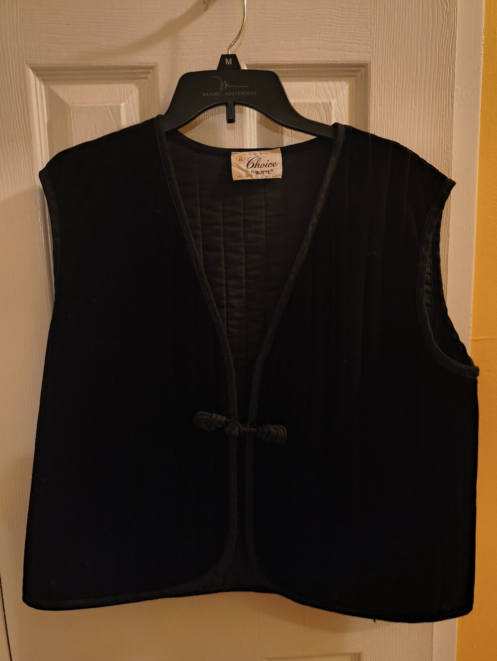Black Velvet Tie-Front Tunic Vest